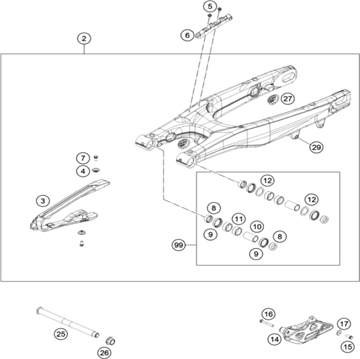 Chain Guide Rear CPL 07 , KTM, Husqvarna, 77304070100